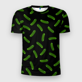 Мужская футболка 3D спортивная с принтом Огуречный паттерн , 100% полиэстер с улучшенными характеристиками | приталенный силуэт, круглая горловина, широкие плечи, сужается к линии бедра | cucumber | food | еда | овощ | огурцы | паттерн | узор