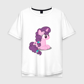 Мужская футболка хлопок Oversize с принтом Pony Pink Mammal Purple - Litt в Санкт-Петербурге, 100% хлопок | свободный крой, круглый ворот, “спинка” длиннее передней части | applejack | friendship | mylittlepony | rainbow dash | twilight sparkle | waifu | вайфу | дружба это магия | друзья | кони | моя маленькая пони | мультфильм | пони | радуга | ренбоу деш | эплджек