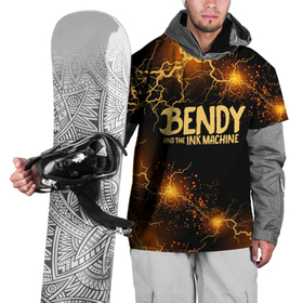 Накидка на куртку 3D с принтом BENDY LOGO  в Санкт-Петербурге, 100% полиэстер |  | bendy | bendy and the ink machine | tegunvteg | бенди | бени | бенни | бэнди | детская | детям | игра | компьютерная игра | машина | молния | ужастик | чернила | чернильная