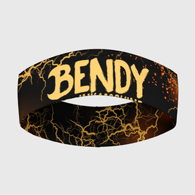 Повязка на голову 3D с принтом BENDY LOGO в Белгороде,  |  | bendy | bendy and the ink machine | tegunvteg | бенди | бени | бенни | бэнди | детская | детям | игра | компьютерная игра | машина | молния | ужастик | чернила | чернильная