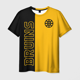 Мужская футболка 3D с принтом NHL BOSTON BRUINS в Екатеринбурге, 100% полиэфир | прямой крой, круглый вырез горловины, длина до линии бедер | Тематика изображения на принте: black | boston | bruins | hockey | ice | logo | nhl | sport | usa | бостон | брюинз | кубок | логотип | нхл | спорт | стэнли | хоккей