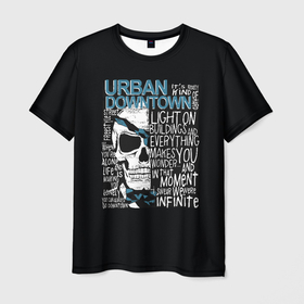 Мужская футболка 3D с принтом URBAN Downtown в Белгороде, 100% полиэфир | прямой крой, круглый вырез горловины, длина до линии бедер | hell | skull | ад | скелет | ужасы | череп | черепушка