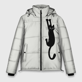 Мужская зимняя куртка 3D с принтом Испуганный кот в Екатеринбурге, верх — 100% полиэстер; подкладка — 100% полиэстер; утеплитель — 100% полиэстер | длина ниже бедра, свободный силуэт Оверсайз. Есть воротник-стойка, отстегивающийся капюшон и ветрозащитная планка. 

Боковые карманы с листочкой на кнопках и внутренний карман на молнии. | Тематика изображения на принте: animal | beast | cat | claws | fright | frightened | kitten | look | surprise | surprised | взгляд | животное | зверь | испуг | испуганный | когти | кот | котенок | кошка | удивление | удивленный
