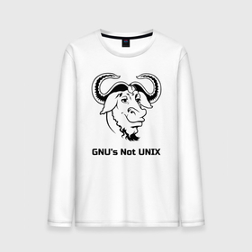 Мужской лонгслив хлопок с принтом GNU’s Not UNIX в Новосибирске, 100% хлопок |  | gnu | linux | not unix | programming | гну | линукс | программист | сисадмин | системный администратор