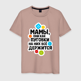 Мужская футболка хлопок с принтом На мамах все держится в Екатеринбурге, 100% хлопок | прямой крой, круглый вырез горловины, длина до линии бедер, слегка спущенное плечо. | бабушка | брат | дедушка | дочь | любовь | мама | папа | семья | сестра | сын