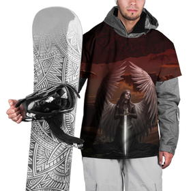 Накидка на куртку 3D с принтом Архангел. в Курске, 100% полиэстер |  | ангел | архангел | девушка | крылья | меч