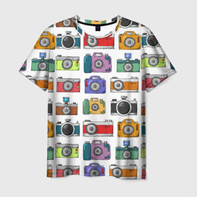 Мужская футболка 3D с принтом Фотоаппараты в Кировске, 100% полиэфир | прямой крой, круглый вырез горловины, длина до линии бедер | камера | фотик | фото | фотоаппарат | фотограф | фотокамера