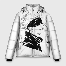 Мужская зимняя куртка 3D с принтом Smile | Jujutsu kai в Тюмени, верх — 100% полиэстер; подкладка — 100% полиэстер; утеплитель — 100% полиэстер | длина ниже бедра, свободный силуэт Оверсайз. Есть воротник-стойка, отстегивающийся капюшон и ветрозащитная планка. 

Боковые карманы с листочкой на кнопках и внутренний карман на молнии. | Тематика изображения на принте: anime | jujutsu kaisen | manga | sorcery fight | аниме | годжо сатору | итадори юдзи | магическая битва | манга