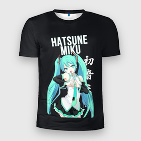 Мужская футболка 3D Slim с принтом Hatsune Miku   Хацунэ Мику , 100% полиэстер с улучшенными характеристиками | приталенный силуэт, круглая горловина, широкие плечи, сужается к линии бедра | anime | hatsune miku | vocaloid | аниме | хатсуне мику | хацунэ мику