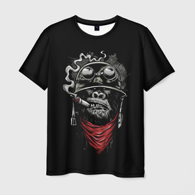 Мужская футболка 3D с принтом Gorilla Rambo , 100% полиэфир | прямой крой, круглый вырез горловины, длина до линии бедер | gorilla | rambo | армейское | армия | горилла | обезьяна | рамбо | рэмбо