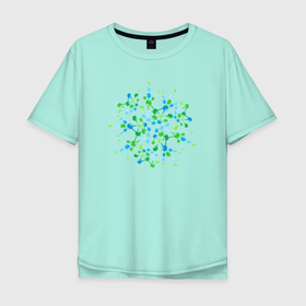 Мужская футболка хлопок Oversize с принтом Молекула , 100% хлопок | свободный крой, круглый ворот, “спинка” длиннее передней части | Тематика изображения на принте: минимализм | молекула | молекулярное соединение | наука | рисунок | шарики
