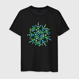 Мужская футболка хлопок с принтом Молекула , 100% хлопок | прямой крой, круглый вырез горловины, длина до линии бедер, слегка спущенное плечо. | минимализм | молекула | молекулярное соединение | наука | рисунок | шарики