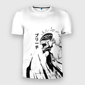Мужская футболка 3D Slim с принтом Rage of Kurosaki Ichigo в Белгороде, 100% полиэстер с улучшенными характеристиками | приталенный силуэт, круглая горловина, широкие плечи, сужается к линии бедра | Тематика изображения на принте: anime | bleach | аниме | блич | герой | зло | иероглифы | куросаки ичиго | персонаж | япония