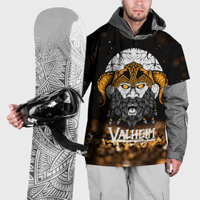 Накидка на куртку 3D с принтом Valheim viking gold , 100% полиэстер |  | Тематика изображения на принте: fantasy | mmo | valheim | valve | валхейм | вальхейм | викинги | выживалка | игра | королевская битва | ммо | ролевая игра | фэнтази