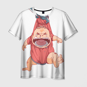 Мужская футболка 3D с принтом Папа и Сын в Новосибирске, 100% полиэфир | прямой крой, круглый вырез горловины, длина до линии бедер | малыш | мемы | папа и сын | плакса | ребенок | сын