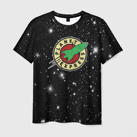 Мужская футболка 3D с принтом Межпланетный Экспресс Футурама в Петрозаводске, 100% полиэфир | прямой крой, круглый вырез горловины, длина до линии бедер | express | futurama | planet | день космонавтики | космонавтика | космос | межпланетный | футурама | экспресс