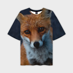 Мужская футболка oversize 3D с принтом Мудрая лиса в Санкт-Петербурге,  |  | fox | foxy | животное | звери | лиса | лисенок | лисичка | милая | рыжая | фокс