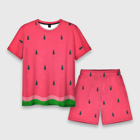 Мужской костюм с шортами 3D с принтом Текстура арбуза ,  |  | background | seeds | texture | watermelon | арбуз | косточки | семечки | текстура | фон