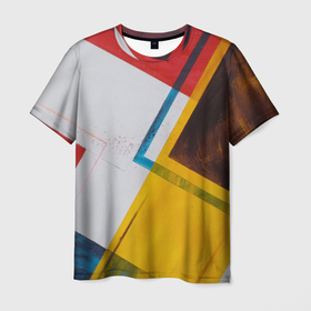 Мужская футболка 3D с принтом KVADRO в Кировске, 100% полиэфир | прямой крой, круглый вырез горловины, длина до линии бедер | geometry | абстракция | квадраты | пестрое | хайп | цветное