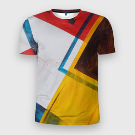 Мужская футболка 3D спортивная с принтом KVADRO в Белгороде, 100% полиэстер с улучшенными характеристиками | приталенный силуэт, круглая горловина, широкие плечи, сужается к линии бедра | geometry | абстракция | квадраты | пестрое | хайп | цветное