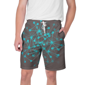 Мужские шорты 3D с принтом Firefly в Екатеринбурге,  полиэстер 100% | прямой крой, два кармана без застежек по бокам. Мягкая трикотажная резинка на поясе, внутри которой широкие завязки. Длина чуть выше колен | fly | neon | абстракция | нейросеть | неон | светлячок | узоры