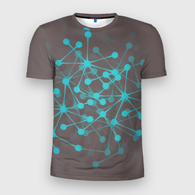 Мужская футболка 3D Slim с принтом Firefly в Курске, 100% полиэстер с улучшенными характеристиками | приталенный силуэт, круглая горловина, широкие плечи, сужается к линии бедра | fly | neon | абстракция | нейросеть | неон | светлячок | узоры