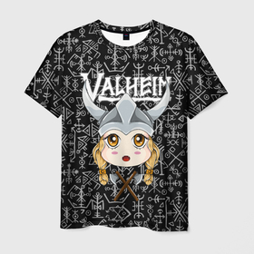 Мужская футболка 3D с принтом Valheim Girl , 100% полиэфир | прямой крой, круглый вырез горловины, длина до линии бедер | fantasy | mmo | valheim | valve | валхейм | вальхейм | викинги | выживалка | игра | королевская битва | ммо | ролевая игра | фэнтази