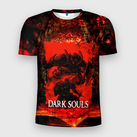 Мужская футболка 3D спортивная с принтом DARK SOULS GAME STORY в Тюмени, 100% полиэстер с улучшенными характеристиками | приталенный силуэт, круглая горловина, широкие плечи, сужается к линии бедра | dark souls | darksouls | tegunvte | темные души