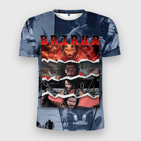 Мужская футболка 3D спортивная с принтом BRZRKR - Бессмертный Воин в Новосибирске, 100% полиэстер с улучшенными характеристиками | приталенный силуэт, круглая горловина, широкие плечи, сужается к линии бедра | берсерк | воин | воитель | киану ривз | сын бога