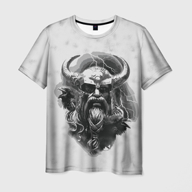 Мужская футболка 3D с принтом Экспансия Викинга , 100% полиэфир | прямой крой, круглый вырез горловины, длина до линии бедер | crow | viking | викинг | война | ворона | доспехи | корабли | рисунок | текстура