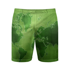 Мужские шорты спортивные с принтом Карта мира ,  |  | глобус | земля | карта | карта мира | континенты | материки | мир | планета | цифры