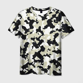 Мужская футболка 3D с принтом Холодный камуфляж в Санкт-Петербурге, 100% полиэфир | прямой крой, круглый вырез горловины, длина до линии бедер | армия | военные | камуфляж | текстура | фон | холод