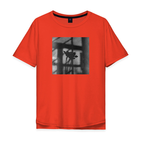 Мужская футболка хлопок Oversize с принтом Нарциссы на фоне окна в Петрозаводске, 100% хлопок | свободный крой, круглый ворот, “спинка” длиннее передней части | нарциссы | натюрморт | природа | цветы | чёрное и белое