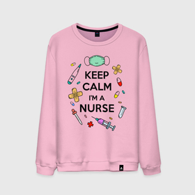 Мужской свитшот хлопок с принтом Keep Calm Медсестра в Петрозаводске, 100% хлопок |  | keep calm | nurse | врач | день медработника | день медсестры | медик | медицина | медработник | медсестра | прикол