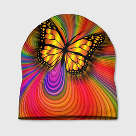Шапка 3D с принтом Абстракция бабочки в Белгороде, 100% полиэстер | универсальный размер, печать по всей поверхности изделия | butterfly | абстракция | бабочка | насекомое | чешуекрылое