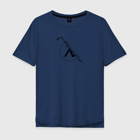 Мужская футболка хлопок Oversize с принтом Half-life Crowbar в Петрозаводске, 100% хлопок | свободный крой, круглый ворот, “спинка” длиннее передней части | Тематика изображения на принте: game | half life | hl | игра | логотип | монтировк | халф лайф