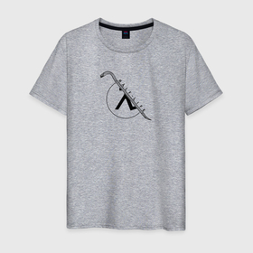 Мужская футболка хлопок с принтом Half life Crowbar в Санкт-Петербурге, 100% хлопок | прямой крой, круглый вырез горловины, длина до линии бедер, слегка спущенное плечо. | game | half life | hl | игра | логотип | монтировк | халф лайф