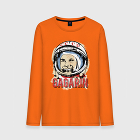 Мужской лонгслив хлопок с принтом Юрий Гагарин в Тюмени, 100% хлопок |  | астронавт | восток1 | гагарин | земля | космонавт | космос | планеты | юрий