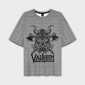 Мужская футболка oversize 3D с принтом Valheim viking dark в Новосибирске,  |  | Тематика изображения на принте: fantasy | mmo | valheim | valve | валхейм | вальхейм | викинги | выживалка | игра | королевская битва | ммо | ролевая игра | фэнтази