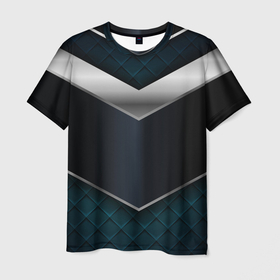 Мужская футболка 3D с принтом 3D dark metal в Екатеринбурге, 100% полиэфир | прямой крой, круглый вырез горловины, длина до линии бедер | luxury | versace | vip | абстракция | версаче | вип | паттерн | роскошь | текстуры