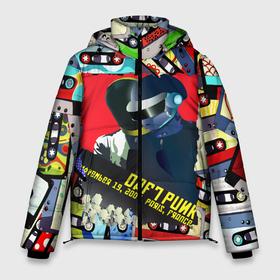 Мужская зимняя куртка 3D с принтом Daft Punk Records в Новосибирске, верх — 100% полиэстер; подкладка — 100% полиэстер; утеплитель — 100% полиэстер | длина ниже бедра, свободный силуэт Оверсайз. Есть воротник-стойка, отстегивающийся капюшон и ветрозащитная планка. 

Боковые карманы с листочкой на кнопках и внутренний карман на молнии. | by craig drake | daft punk | madeinkipish | thomas bangalter | дафт панк | маски | тома и ги мануэль