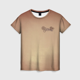 Женская футболка 3D с принтом Крылья стимпанк (на спине) , 100% полиэфир ( синтетическое хлопкоподобное полотно) | прямой крой, круглый вырез горловины, длина до линии бедер | gears | mechanism | steampunk | wings | крылья | механизм | стимпанк | шестерёнки