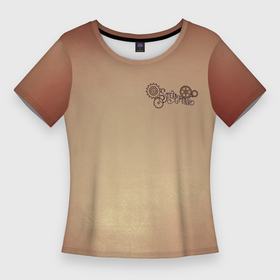 Женская футболка 3D Slim с принтом Крылья стимпанк (на спине) в Тюмени,  |  | gears | mechanism | steampunk | wings | крылья | механизм | стимпанк | шестерёнки