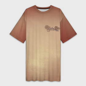 Платье-футболка 3D с принтом Крылья стимпанк (на спине) в Тюмени,  |  | gears | mechanism | steampunk | wings | крылья | механизм | стимпанк | шестерёнки