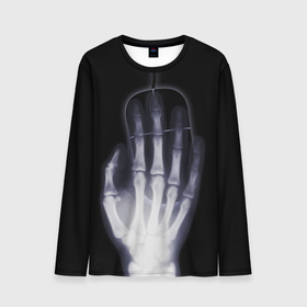 Мужской лонгслив 3D с принтом X Ray hand в Екатеринбурге, 100% полиэстер | длинные рукава, круглый вырез горловины, полуприлегающий силуэт | Тематика изображения на принте: hand | mouse | x ray | мышка | рука