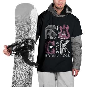 Накидка на куртку 3D с принтом Rock star в Белгороде, 100% полиэстер |  | rock | rock star | rockn roll | star | гитара | рок | рокер | рокнролл | шум