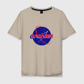 Мужская футболка хлопок Oversize с принтом Yury Gagarin NASA в Тюмени, 100% хлопок | свободный крой, круглый ворот, “спинка” длиннее передней части | korolev | merch | roscosmos | roskosmos | space | ussr | vostok | байконур | восток | день космонавтики | королёв | космонавт | космос | мерч | миссия мира | наса | первый человек в космосе | поехали | ракета | роскосмос
