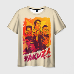 Мужская футболка 3D с принтом Ykuza Zero в Кировске, 100% полиэфир | прямой крой, круглый вырез горловины, длина до линии бедер | Тематика изображения на принте: game | games | japan | yakuza | игра | игры | кадзума кирю | клан рюдо | подобный дракону | якудза | япония