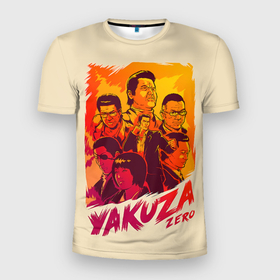 Мужская футболка 3D Slim с принтом Ykuza Zero в Санкт-Петербурге, 100% полиэстер с улучшенными характеристиками | приталенный силуэт, круглая горловина, широкие плечи, сужается к линии бедра | game | games | japan | yakuza | игра | игры | кадзума кирю | клан рюдо | подобный дракону | якудза | япония