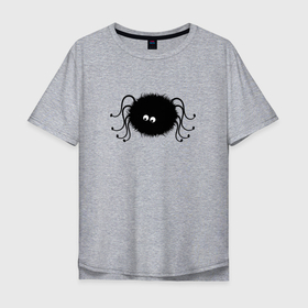 Мужская футболка хлопок Oversize с принтом Мягкий Паучок в Санкт-Петербурге, 100% хлопок | свободный крой, круглый ворот, “спинка” длиннее передней части | минимализм | мягкий паучок | насекомое | паук | паучок | рисунок